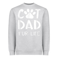 Heather Grey funny cat dad fathers day gift shirt fur life cat tee Heavyweight Sweatshirt - InspiraDesign