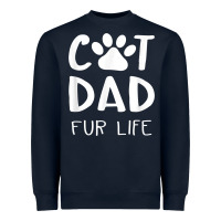 Navy funny cat dad fathers day gift shirt fur life cat tee Heavyweight Sweatshirt - InspiraDesign