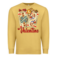 Antique Gold be my valentine with playing cards and key Premium Sweatshirt - AdoDesignShop
