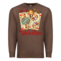 Chestnut be my valentine with playing cards and key Premium Sweatshirt - AdoDesignShop