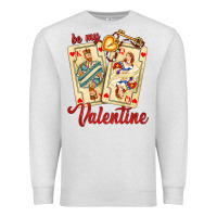 Oatmeal Heather be my valentine with playing cards and key Premium Sweatshirt - AdoDesignShop