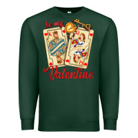 Sports Green be my valentine with playing cards and key Premium Sweatshirt - AdoDesignShop