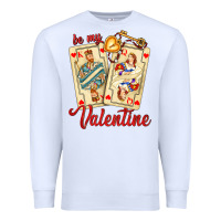 Be My Valentine With Playing Cards And Key Premium Sweatshirt | Teevron