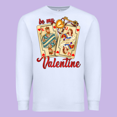 Be My Valentine With Playing Cards And Key Premium Sweatshirt Designed By Adodesignshop