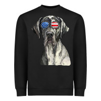 Black great dane sunglasses american usa flag 4th of july fourth t shirt Heavyweight Sweatshirt - InspiraDesign