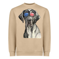 Mushroom great dane sunglasses american usa flag 4th of july fourth t shirt Heavyweight Sweatshirt - InspiraDesign