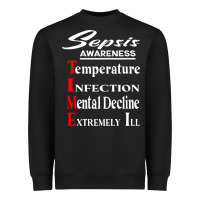 Black Sepsis Awareness  Know Sepsis Signs  Sepsis Surviv Heavyweight Sweatshirt - InspiraDesign