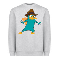 Heather Grey Perry The Platypus Heavyweight Sweatshirt - InspiraDesign