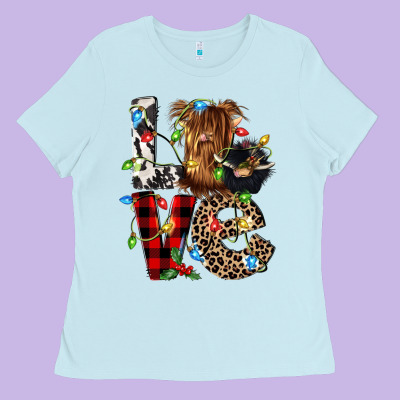 Love Cow Gnomies Ladies Tee Designed By Cowgirlartshop