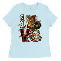 Baby Blue love cow gnomies Ladies Tee - CowGirlArtShop