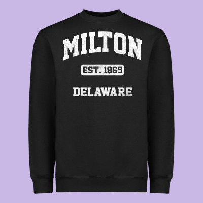 Milton Delaware De Vintage State Athletic Style T Shirt Heavyweight Sweatshirt Designed By Inspiradesign