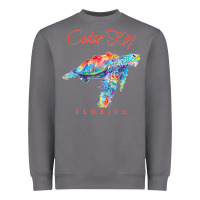 Storm Cedar Key Florida Watercolor Sea Turtle Sweatshirt Heavyweight Sweatshirt - InspiraDesign