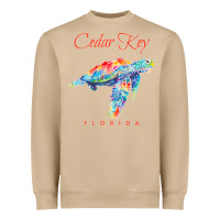 Mushroom Cedar Key Florida Watercolor Sea Turtle Sweatshirt Heavyweight Sweatshirt - InspiraDesign