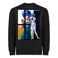 Black Neon Genesis Evangelion Rei Ayanami Heavyweight Sweatshirt - InspiraDesign