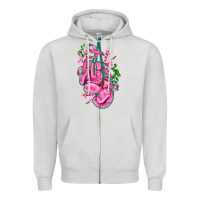 Dove Grey cancer boxing gloves with ribbon Zipper Hoodie - AdoDesignShop
