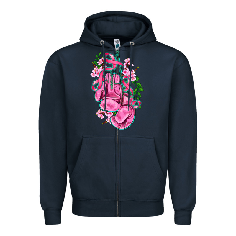 Cancer Boxing Gloves With Ribbon Zipper Hoodie by AdoDesignShop | Teevron