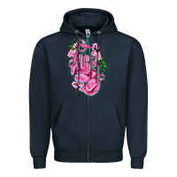 Navy cancer boxing gloves with ribbon Zipper Hoodie - AdoDesignShop