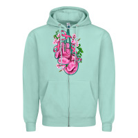 Seafoam cancer boxing gloves with ribbon Zipper Hoodie - AdoDesignShop