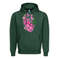 Sports Green cancer boxing gloves with ribbon Zipper Hoodie - AdoDesignShop
