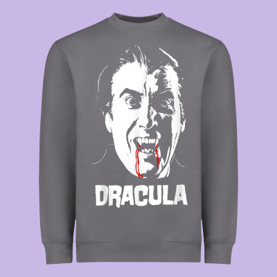 Dracula Vampire Classic Horror Flick White T Shirt Heavyweight Sweatshirt Designed By Inspiradesign
