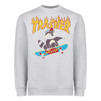Heather Grey trasher Heavyweight Sweatshirt - InspiraDesign