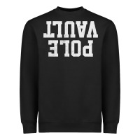 Black pole vault t shirt upside down funny pole vault jumper shirt Heavyweight Sweatshirt - InspiraDesign