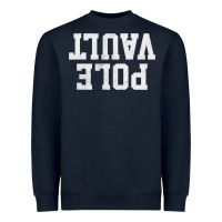 Navy pole vault t shirt upside down funny pole vault jumper shirt Heavyweight Sweatshirt - InspiraDesign