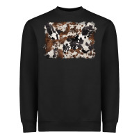 Black black and brown cowhide background Heavyweight Sweatshirt - BarkalooDesign