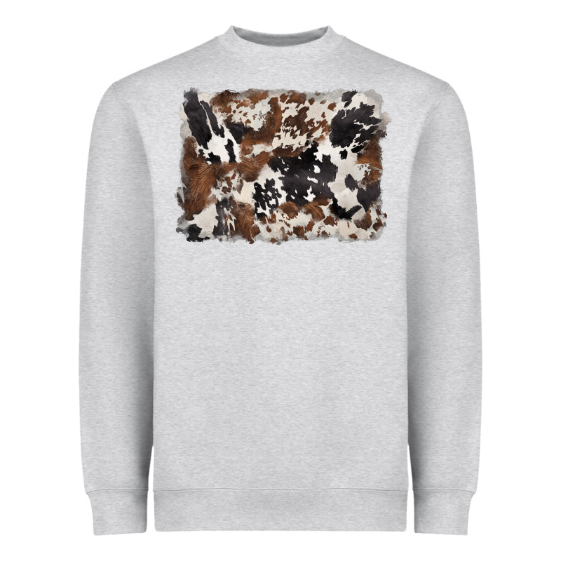 Black And Brown Cowhide Background Heavyweight Sweatshirt by BarkalooDesign | Teevron