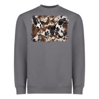 Storm black and brown cowhide background Heavyweight Sweatshirt - BarkalooDesign