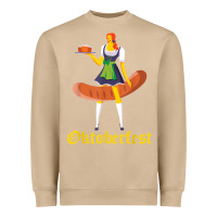 Mushroom barmaid oktoberfest funny german woman dirndl bratwurst t shirt Heavyweight Sweatshirt - InspiraDesign