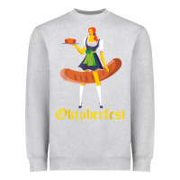 Heather Grey barmaid oktoberfest funny german woman dirndl bratwurst t shirt Heavyweight Sweatshirt - InspiraDesign