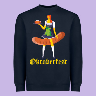 Barmaid Oktoberfest Funny German Woman Dirndl Bratwurst T Shirt Heavyweight Sweatshirt Designed By Inspiradesign