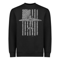 Black C-47 Skytrain Wwii Transport Airplane Vintage Flag Heavyweight Sweatshirt - InspiraDesign