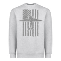 Heather Grey C-47 Skytrain Wwii Transport Airplane Vintage Flag Heavyweight Sweatshirt - InspiraDesign