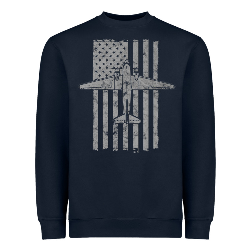 C-47 Skytrain Wwii Transport Airplane Vintage Flag Heavyweight Sweatshirt by InspiraDesign | Teevron