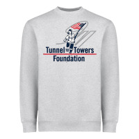 Heather Grey Tunnel To Towers F-oundation American Flag USA Flag Heavyweight Sweatshirt - InspiraDesign