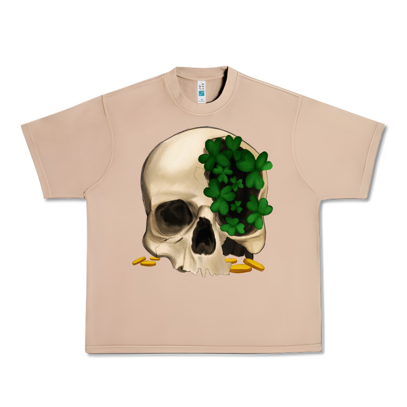 St Patrick's Day Skull With Clovers Urban Heavy Tee by Jasminsmagicworld | Teevron