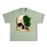 Oil Green St patrick's day Skull with clovers Urban Heavy Tee - Jasminsmagicworld