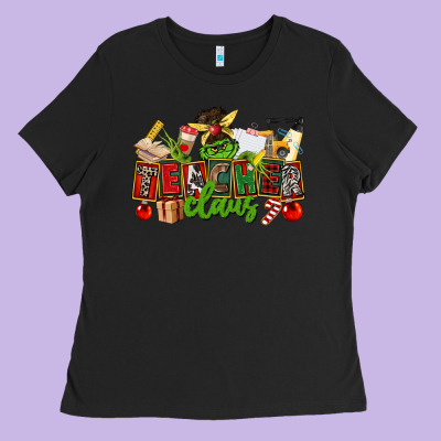 Teacher Claus Christmas Ladies Tee Designed By Cowgirlartshop