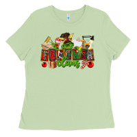 Matcha teacher claus christmas Ladies Tee - CowGirlArtShop
