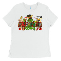 White teacher claus christmas Ladies Tee - CowGirlArtShop