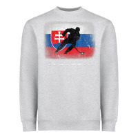 Heather Grey Slovakia Ice Hockey Slovak Flag Heavyweight Sweatshirt - InspiraDesign