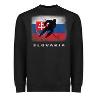 Black Slovakia Ice Hockey Slovak Flag Heavyweight Sweatshirt - InspiraDesign