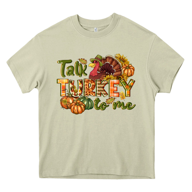 Talk Turkey To Me Thanksgiving P Heavy Core Tee by NancyCooperArtShop | Teevron