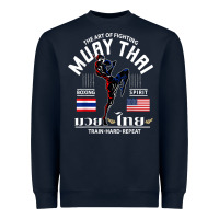 Navy thailand american flag muay thai boxing train hard repeat t shirt Heavyweight Sweatshirt - InspiraDesign