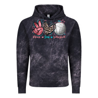Cloud Black Peace Love Volleyball Vintage Hoodie - FaDigitalArtStudio