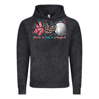 Vintage Black Peace Love Volleyball Vintage Hoodie - FaDigitalArtStudio