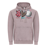 Vintage Zinc Peace Love Volleyball Vintage Hoodie - FaDigitalArtStudio