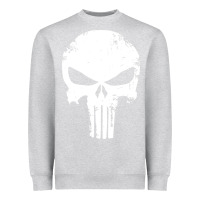 Heather Grey the punisher skull Heavyweight Sweatshirt - InspiraDesign